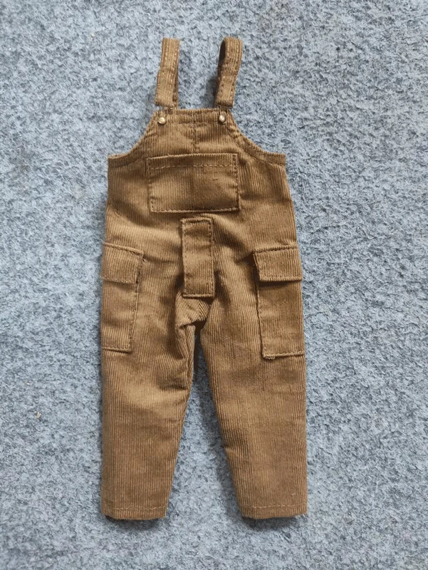 

1/6th Sodier Clothes Brown Corduroy Suspender Pants Jumpsuits Model for12''Dolls