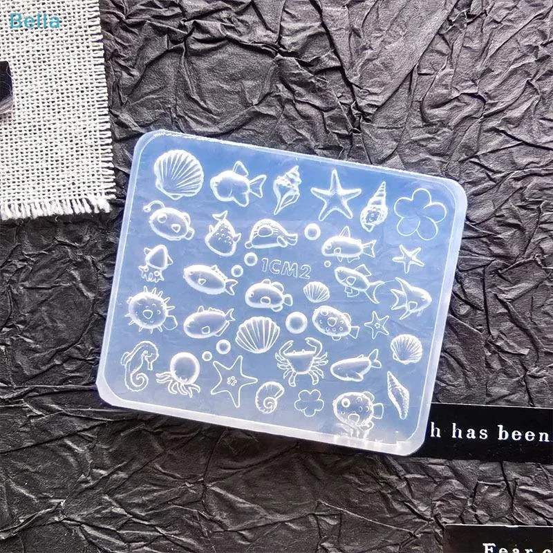 ♩Summer Ocean Silicone Nail Mold 3D Gel Manicure Conch Seashell Starfish Reusable Template Stencils