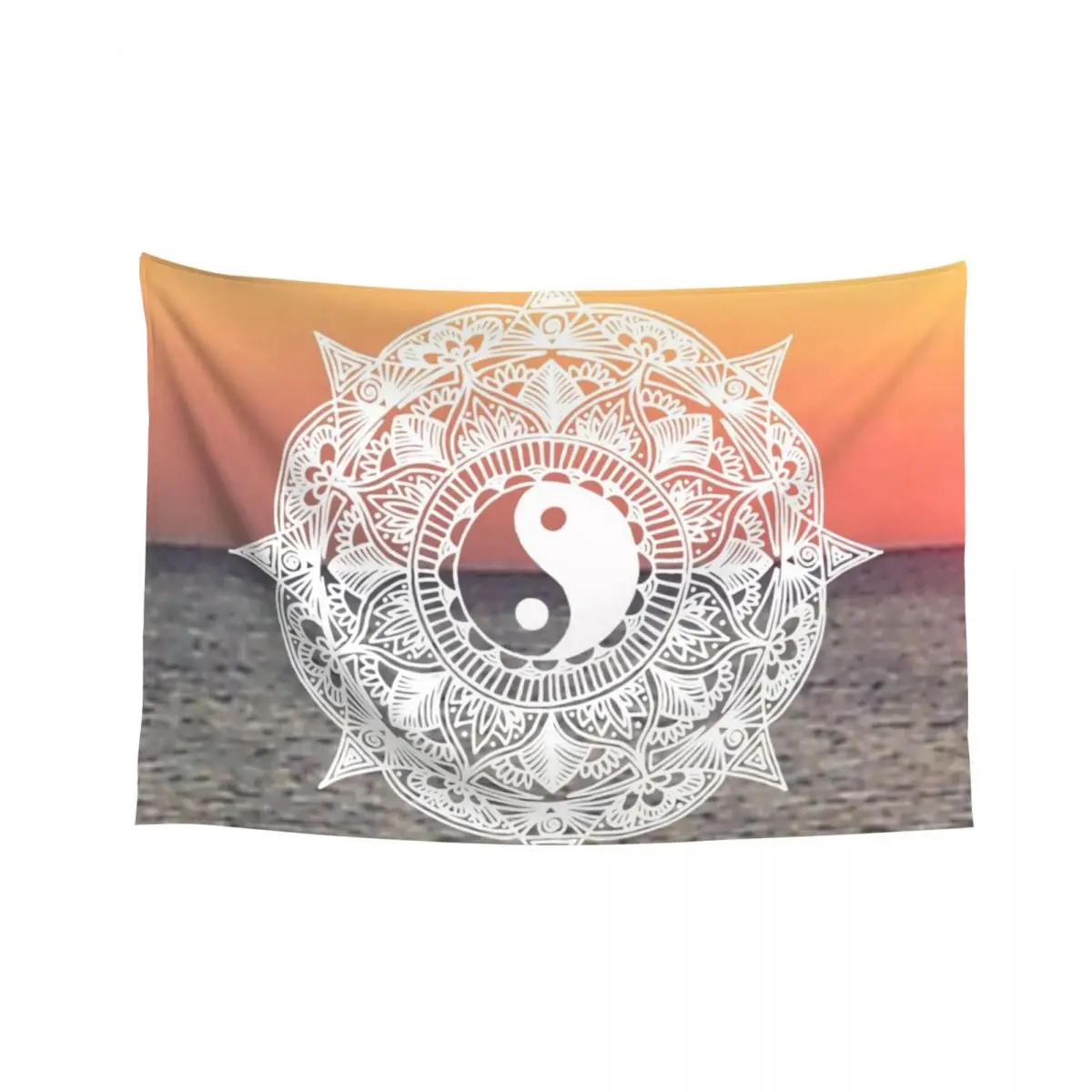 

Sunset Yin Yang Mandala Tapestry Decor Home House Decorations Room Decore Aesthetic Tapestry