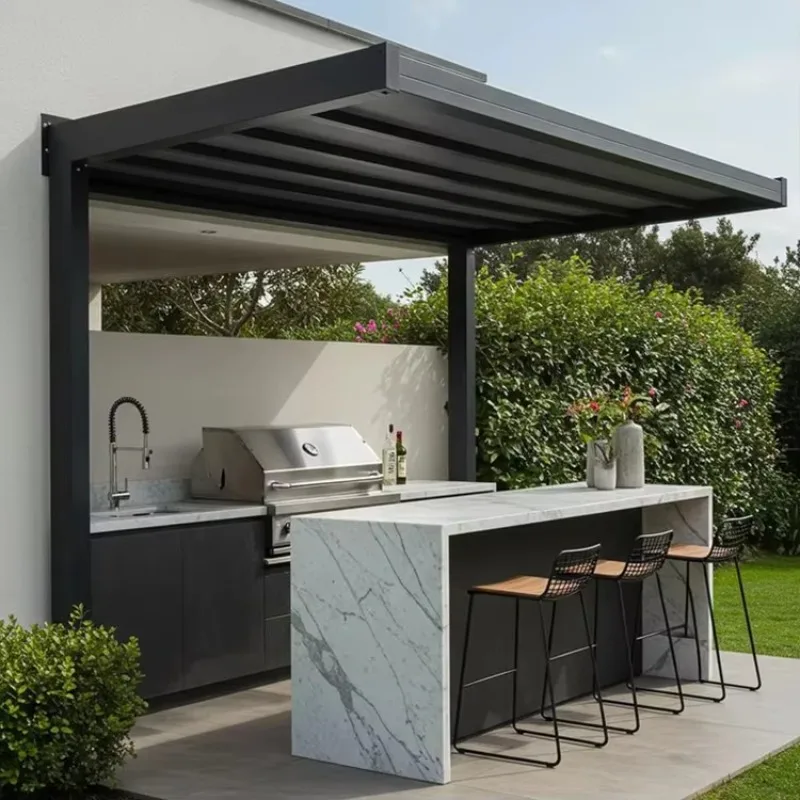 

Black Outdoor Kitchens and Bars Bbq Sink Wine Storage Kitchen Island Cabinets Steel Modern Outdoor Furniture Set Cabinet
