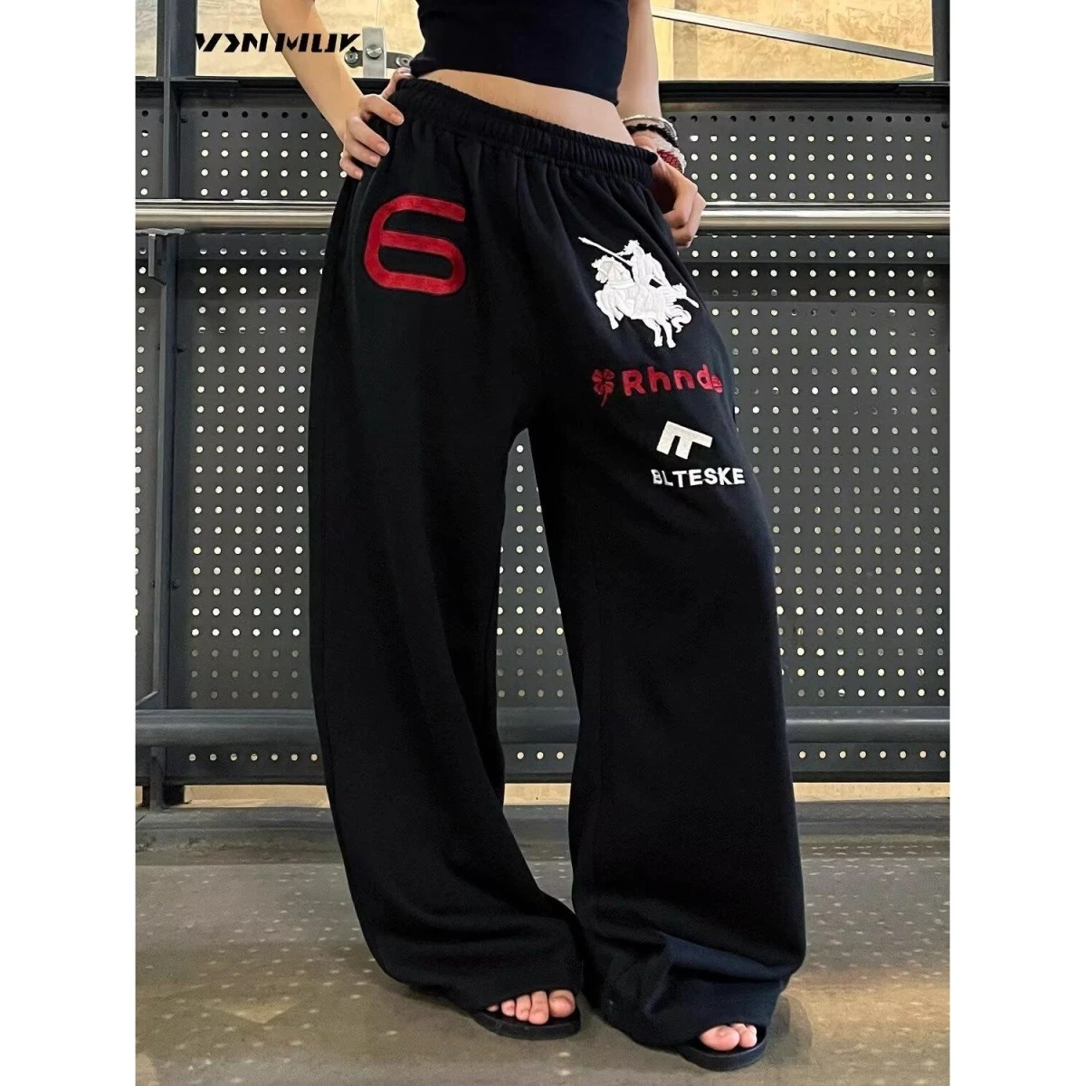 Versatile Loose Straight Leg Men's Casual Pants Hong Kong Style Trendy Men's Cuffed Pants Polyester Fiber Summer Wear