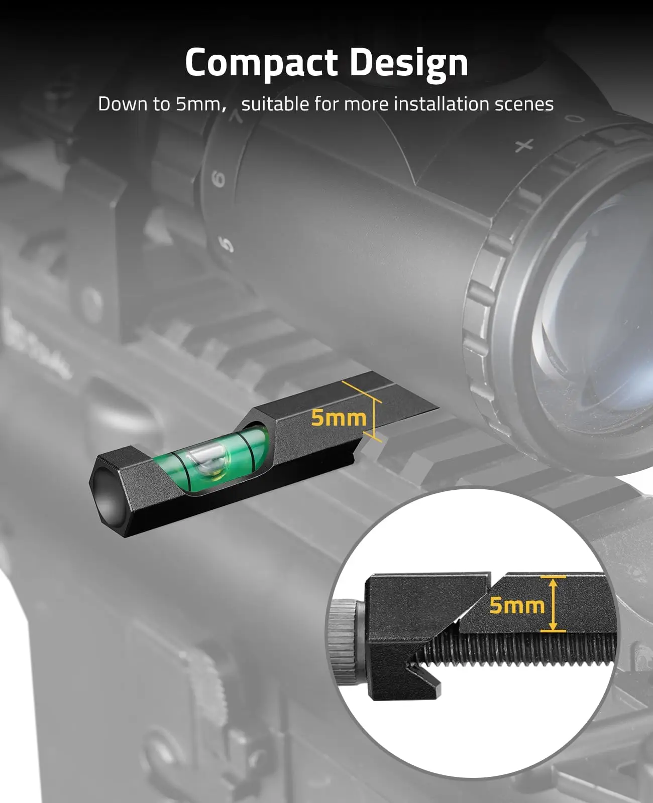 ชุดปรับระดับกล้องเล็ง CVLIFE พร้อมระดับแม่เหล็กแบบติดตั้งง่าย น้ำหนักเบา สีดำ