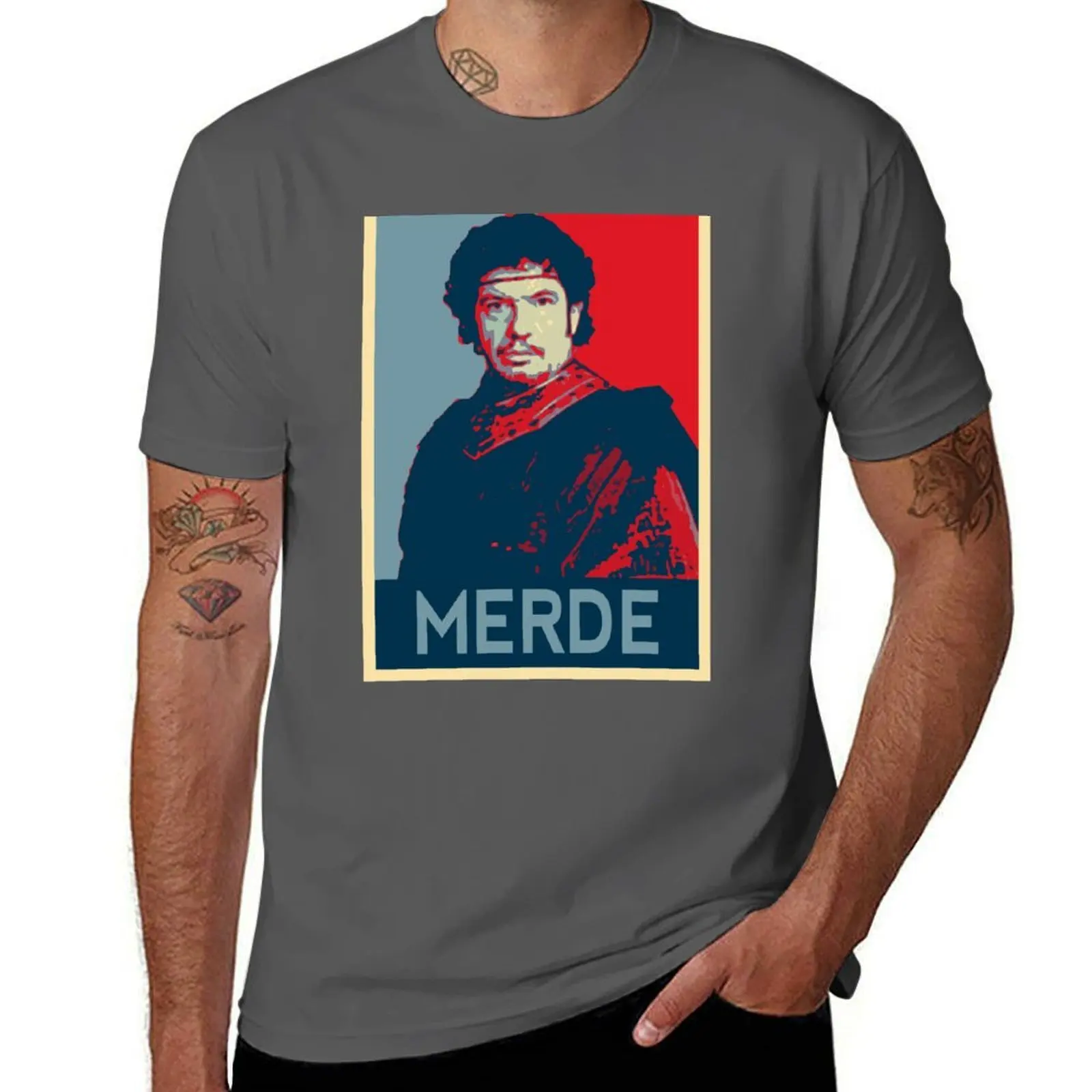 Kaamelott - Léodagan Hope Style - Merde T-Shirt Work Daily Short Sleeve Top