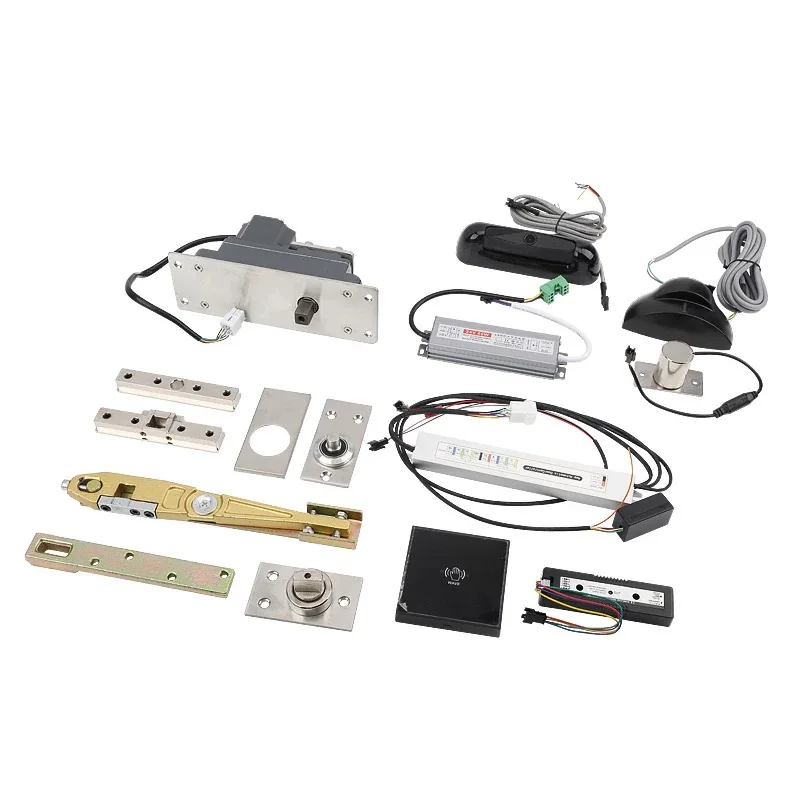 Smart Entry Solution for Modern Glass Doors Concealed Installation Electric Center Pivot Door Hinge Hardware Fitting Kit System