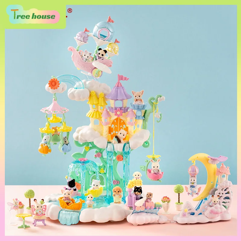 

Sylvanian Families Cloud Fairyland Flower Fantasy Castle Playset Pretend Play Toy Set with Cute Dolls Ideal Gift for Girls