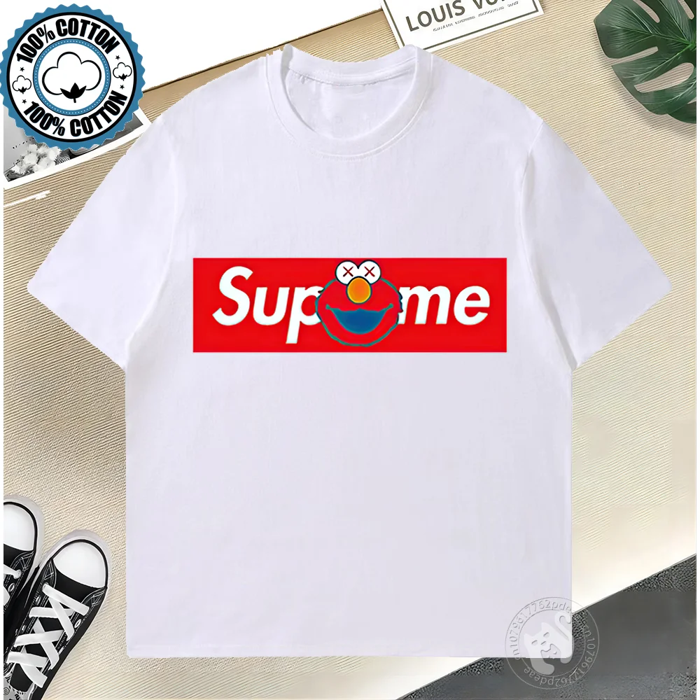 Camiseta de manga corta con cuello redondo para hombre, ropa informal de hip hop de verano, algodón puro, nueva camiseta de calle