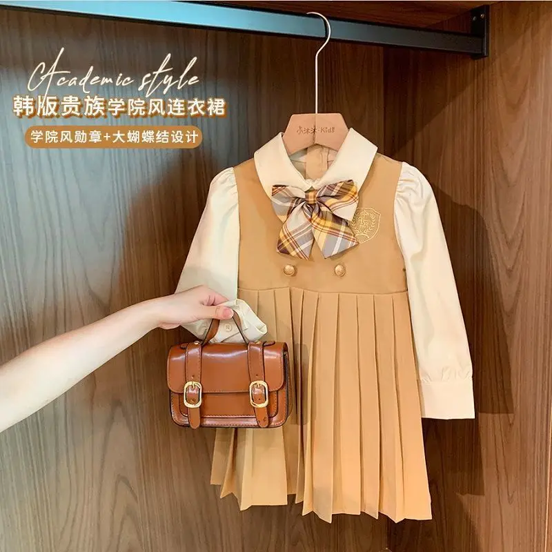 

Girls' dress Spring and Autumn new style children's western-style college style long sleeved princess dress