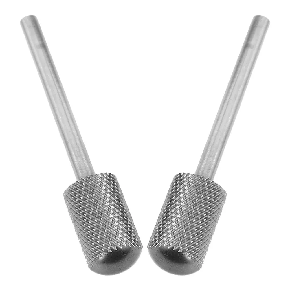 

2Pcs Nail Tungsten Steel Drill Bits Cylinder Round Nail Prep Grinding Head Cuticle Remover Gel Polish Removal Manicure Accessory
