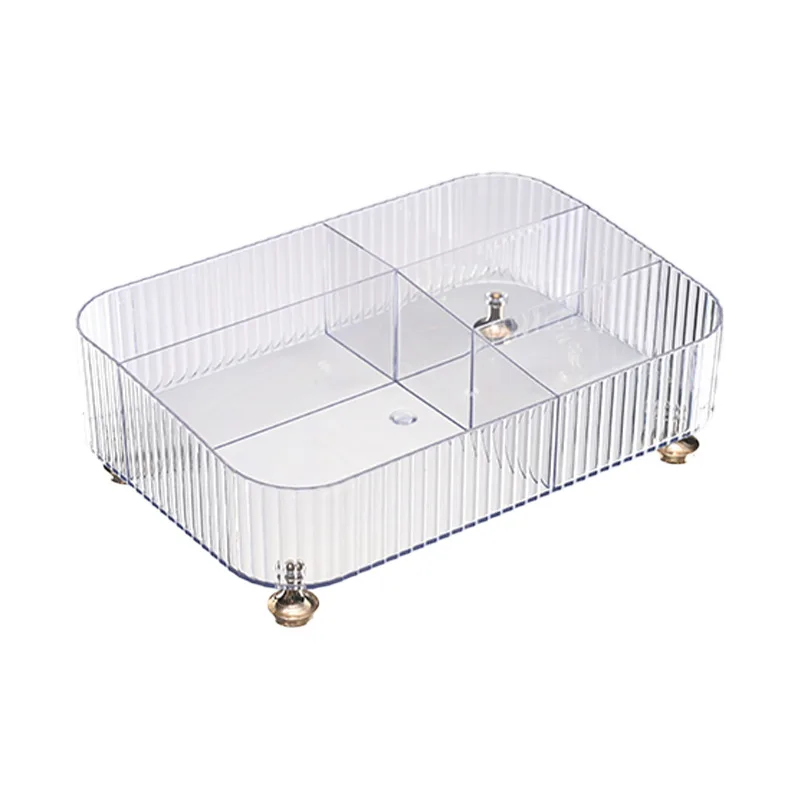 

High-value cosmetics storage box Plastic transparent desktop vanity table Finishing bathroom Living room tissue box
