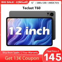Teclast T60 Tablet, 12'' 2K Fhd 2000X1200, Android 13, (8Gb+8Gb)16Gb Ram, 256Gb Rom, 8000Mah, Fast Charging, Unisoc T616, 8 Cores, 4g Volte, Wifi, 13Mp+5Mp