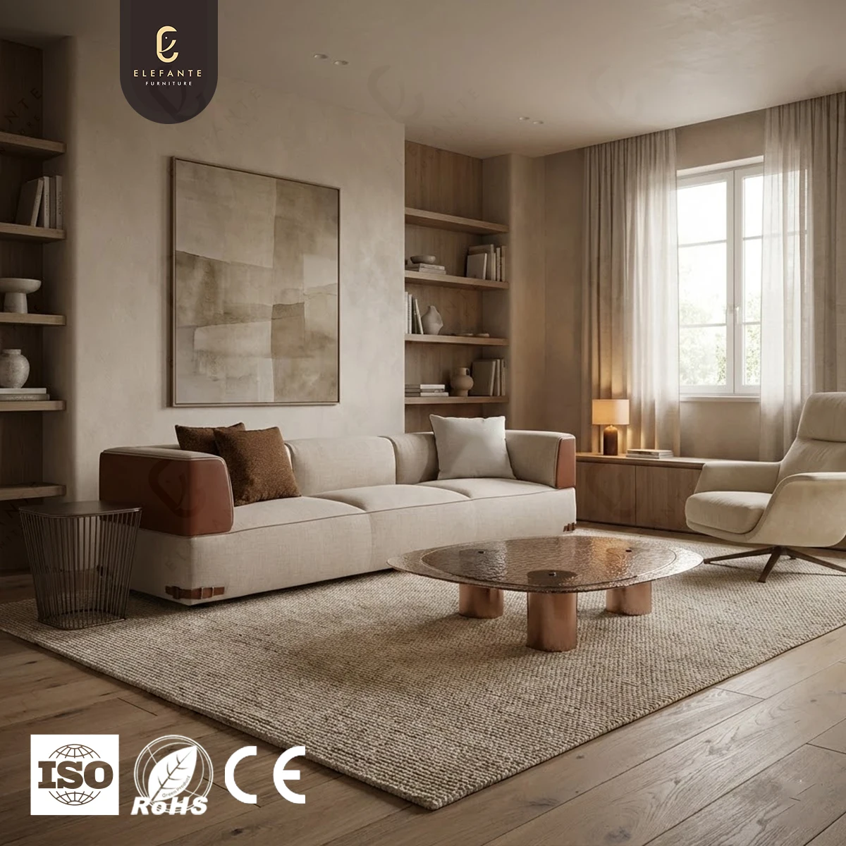 Customizable Luxury Textured Fabric Sectional Sofa With Modular Design Durable Neutral Upholstery And Comfortable Support
