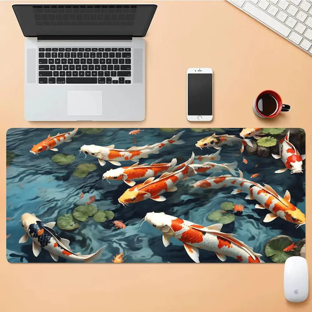 

Pond lotus leaf koi fish Mouse Pad Desk Mouse Pad Cute HD Desk Pad Extended Gaming Keyboard Mats Large XXL Gamer Mousepad 90x40