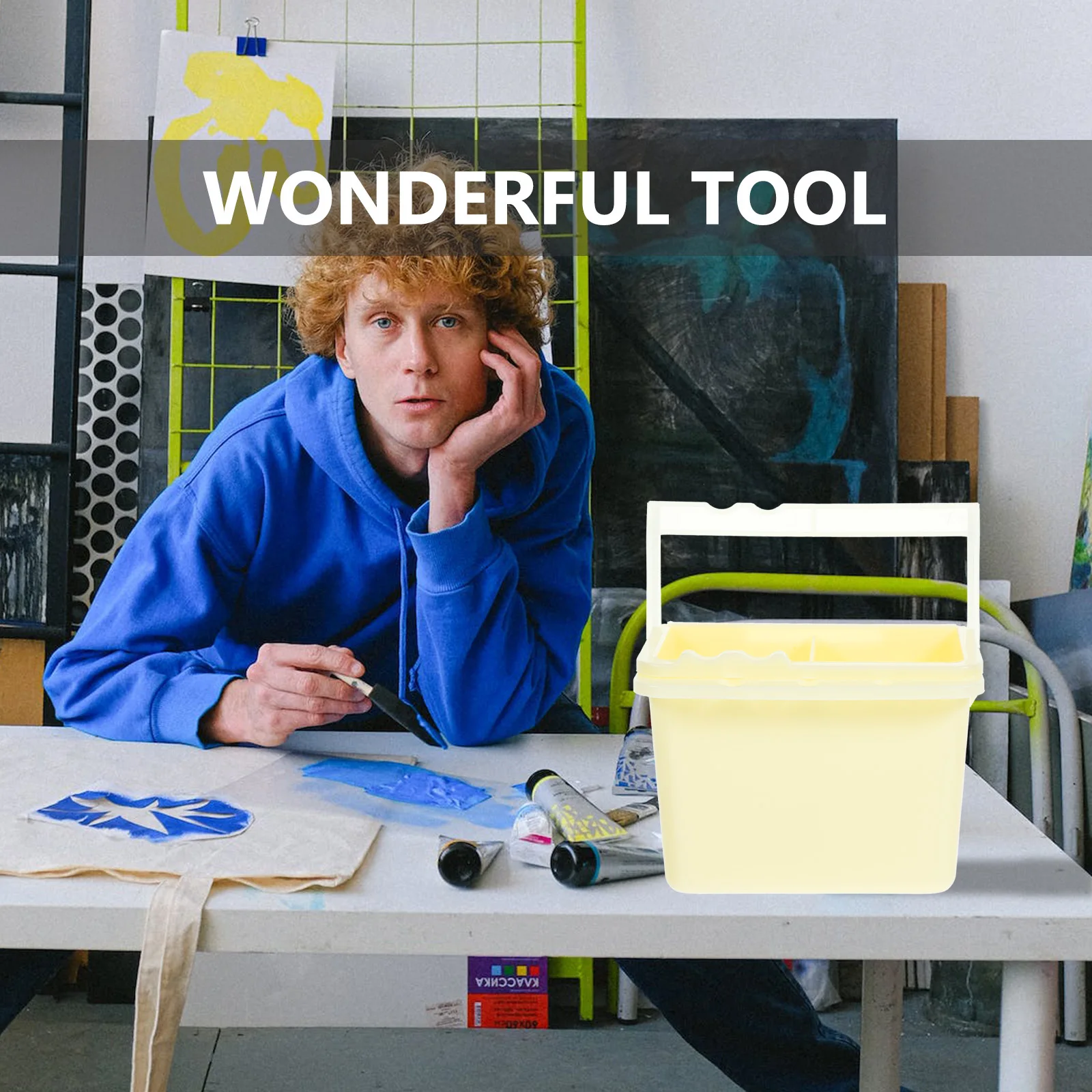 

Space Saving 2 in 1 Brush Washing Bucket Detachable Art Supplies for Painting Use Brush Washer Art Supplies