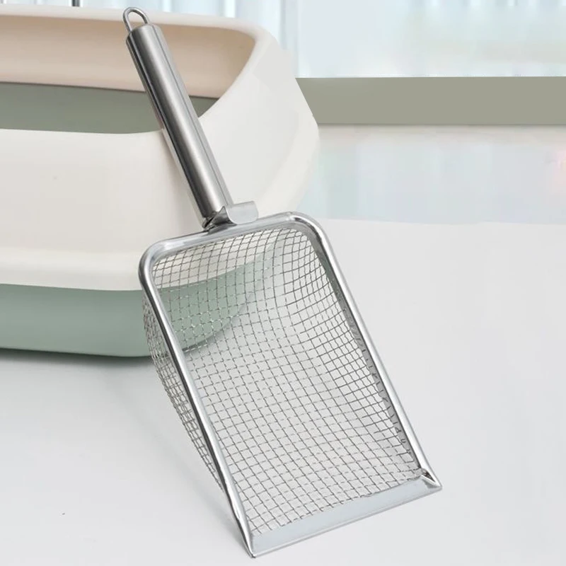 Stainless Steel Mesh Cat Litter Scoop Durable Litter Cleaner Corner Shovel Litter Shovel Pet Cleaning Tool Cat Supplies