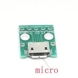 1-10pcs MICRO USB To DIP Adapter 5pin Female Connector B Type PCB Converter Breadboard USB-01 Switch Board SMT Mother Seat