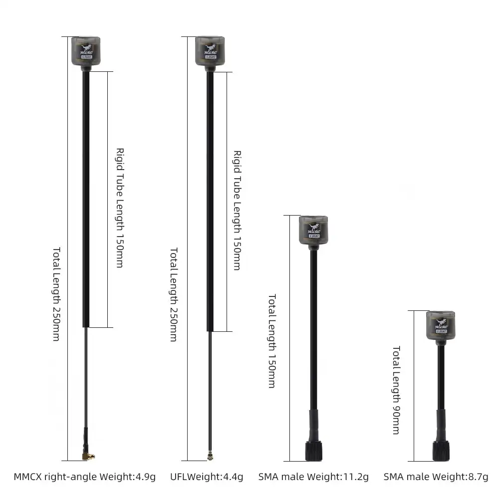 HGLRC 5.8GHz Omnidirectional FPV Antenna High Gain Long-Range SMA UFL MMCX Compatible for FPV Racing Drone Spare Part
