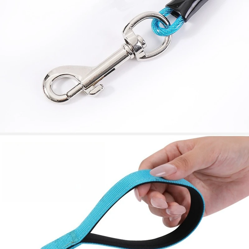 حبل جر معدني جديد للكلاب الأليفة مضاد للعض ومتين مناسب للكلاب من جميع الأحجام مستلزمات المشي في الهواء الطلق للحيوانات الأليفة #3