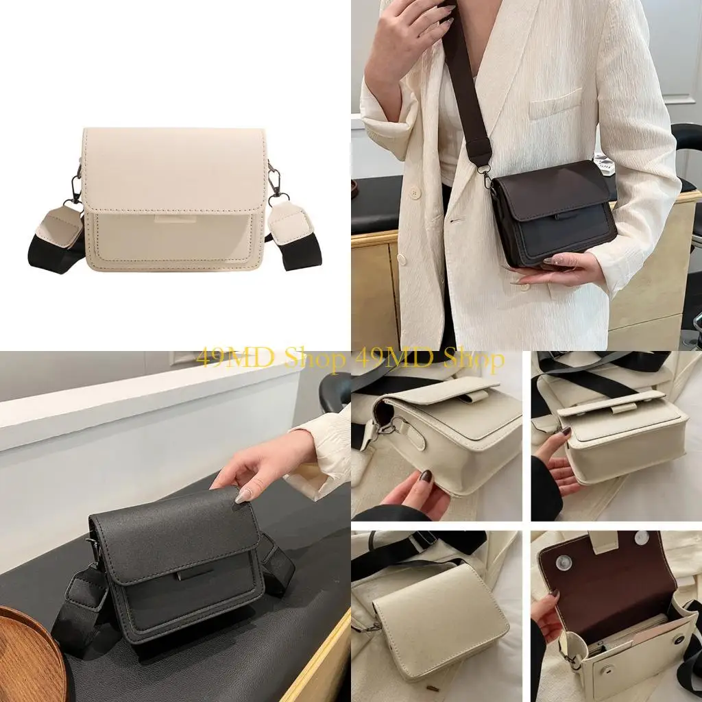 49md-クリエイティブな小さなスクエアバッグ、ワイドストラップ付き-pu-レザーショルダーバッグ、クロスボディ財布、ファッション専門家向けに設計