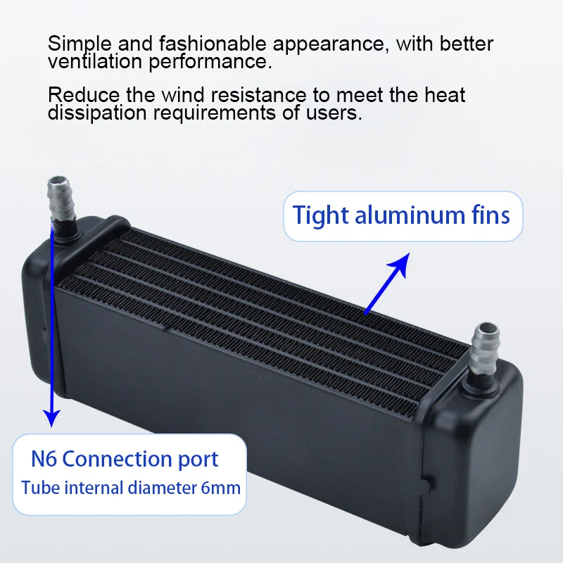 OCOCOO  Water cooling Radiator Aluminum 270mm   N6 Connection Port Water Cooling Heatsink PC Accessories watercooler  Radiator