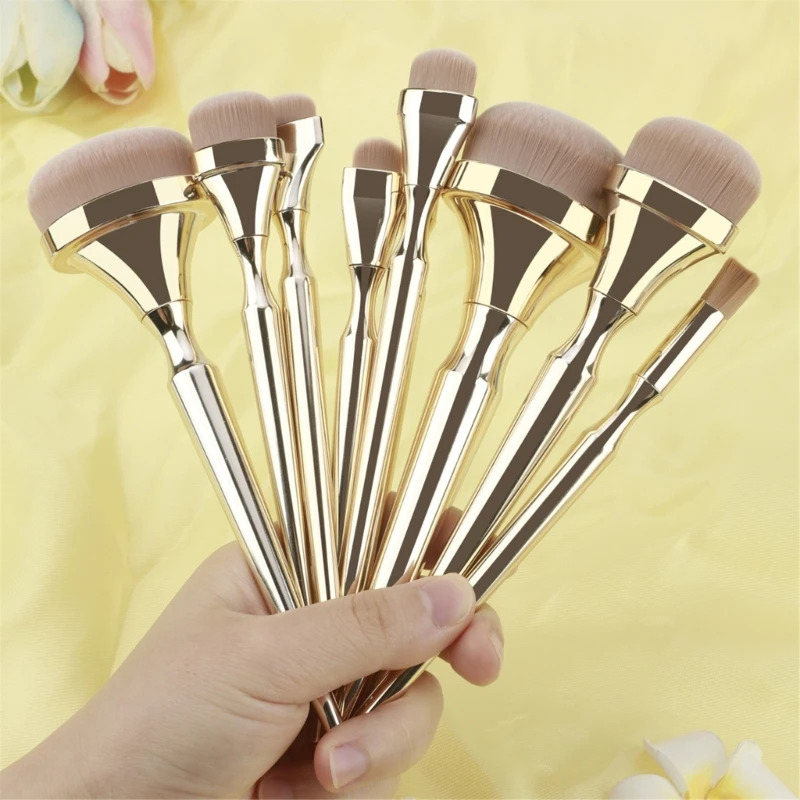 E1YE Essential 9Pcs Makeup Application Brushes for Blending Powder and Eye Makeup