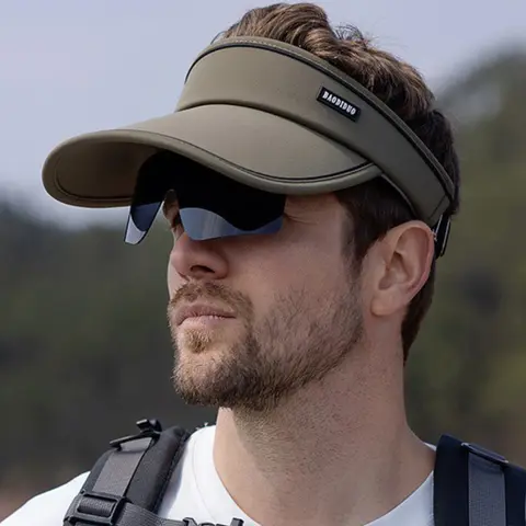 선글래스와 여름 남자 태양 모자 4 인치 (10cm) 브림 통기성 빈 탑 캡 야외 스포츠 안티 uv 스포츠 모자 골프 테니스 비치 모자