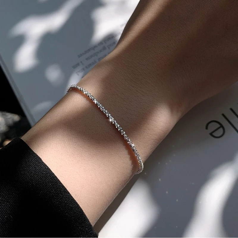 Personalized Titanium Steel Sparkling Thick Version Cauliflower Women'S Necklace Temperament Pullable Clavicle Chain Wholesale