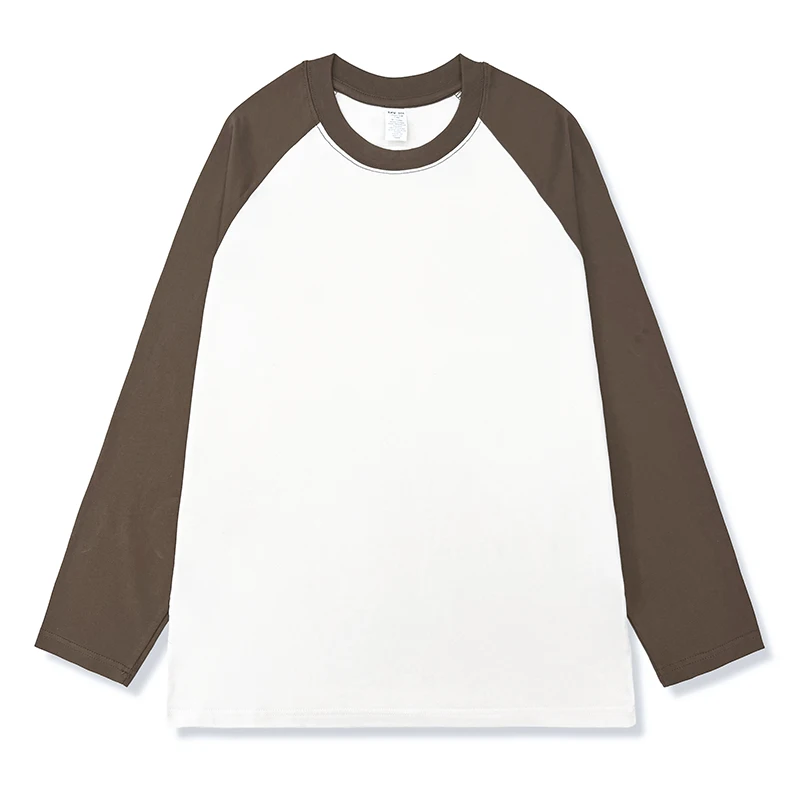 AOSSVIAO 2026 Damen Frühling Herbst Mode O-Ausschnitt T-Shirt Weibliche Lose Langarm-Shirts 100% Baumwolle Patchwork Casual Oberteile – Detail 9