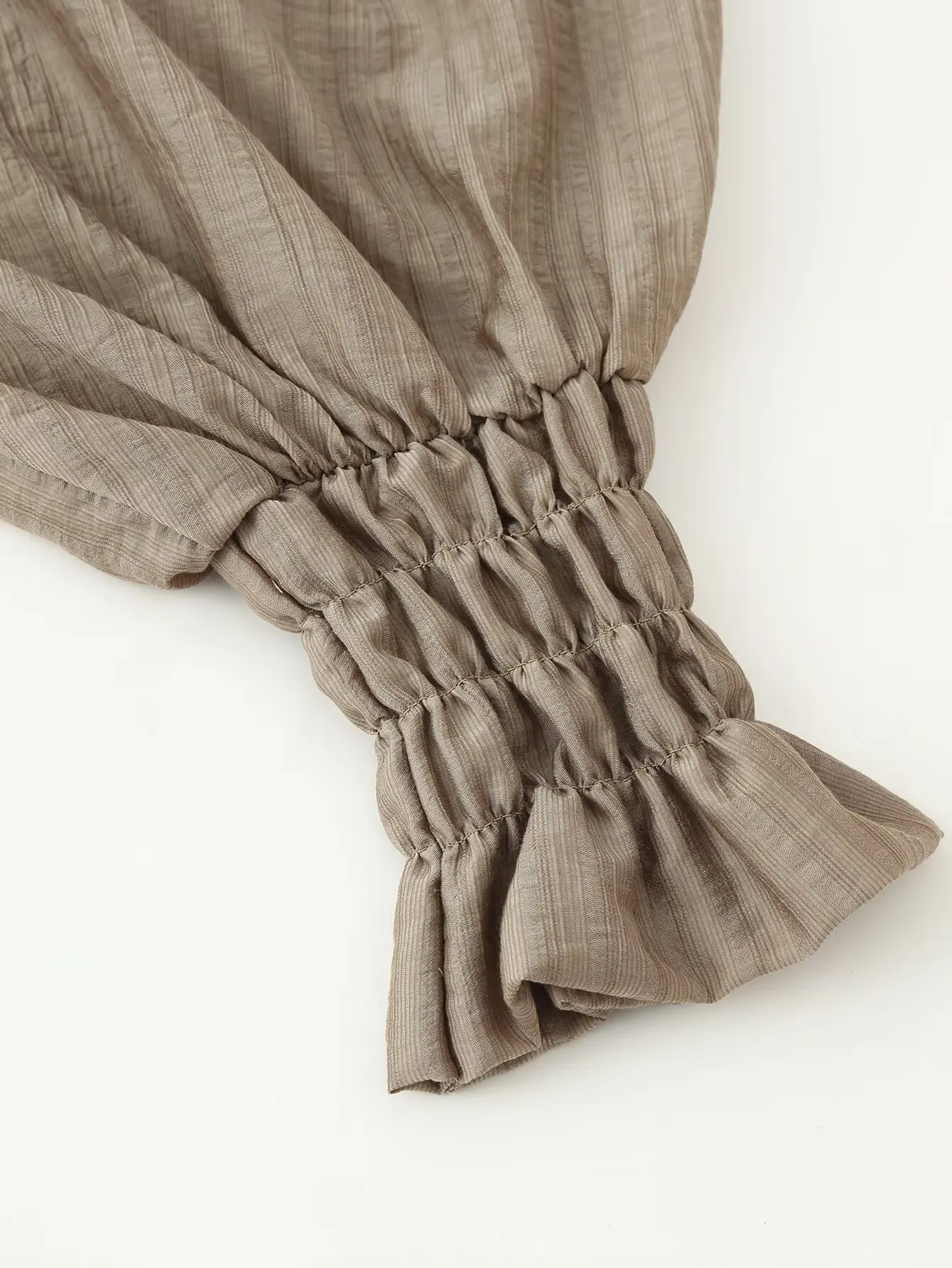 Nlzgmsj 2026 Herbst Damen Rüschen V-Ausschnitt Laternenärmel Langarm-Bindung Locker Sitzendes Hemd Vintage Lässige Oberteile Weibliche Locker Sitzende Hemden – Detail 7
