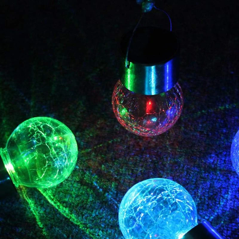 2022 الشمسية فسيفساء زجاج مجروش الكرة مصابيح تعليق للزينة احتفالية الديكور في الهواء الطلق مقاوم للماء فناء حديقة أضواء الزخرفية
