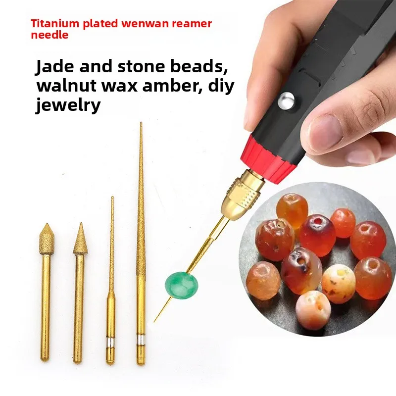 Jewelry Hole Enlarger Plated Diamond Reamer Drill Bit for Pearl Amber Jade Bodhi Bead Drilling Repair Hand Craft Use
