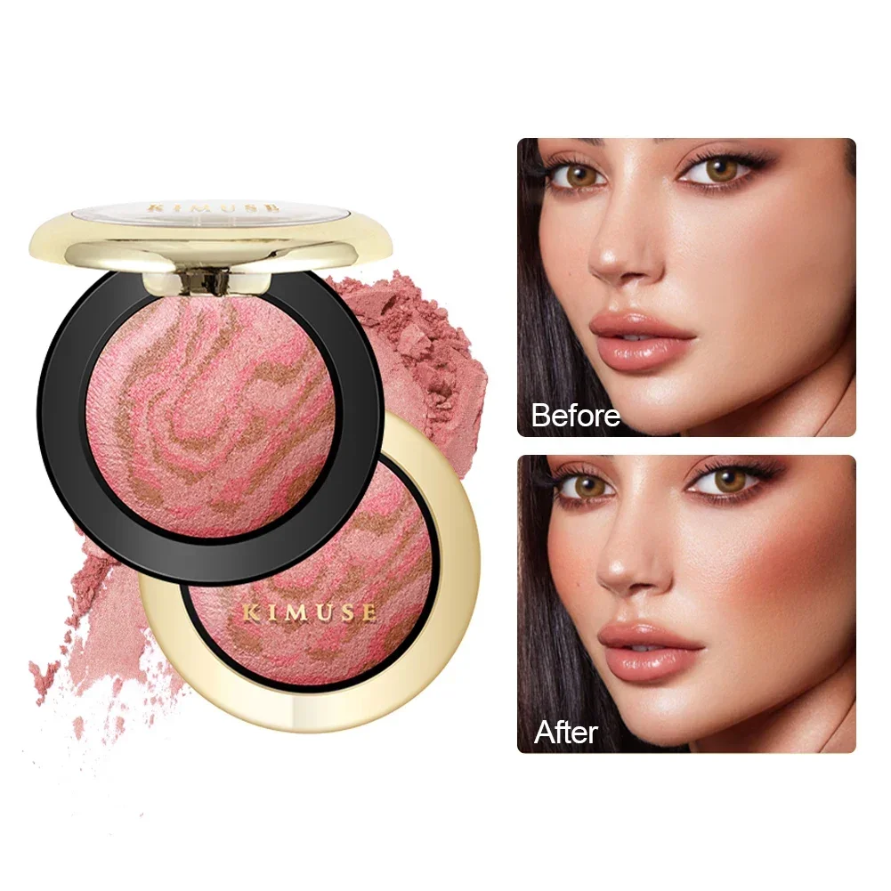 Lighting Glow Baked Blush Peach Pink Tint Makeup Blush Palette Cheek Contour Rouge Cosmetics Long-lasting Face Brightens