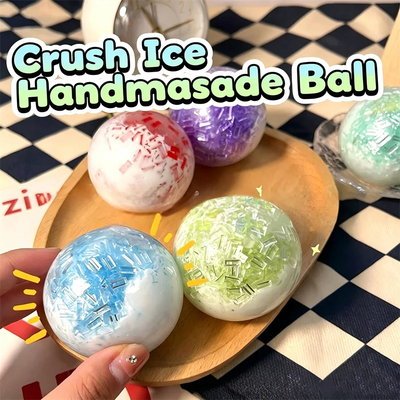 Hand DIY Cream Crushed Ice Mochi Ball Crunch Sound Decompression Heal Soft Slow Rebound Hand Exercise Anti Anxiety Fidget Toy