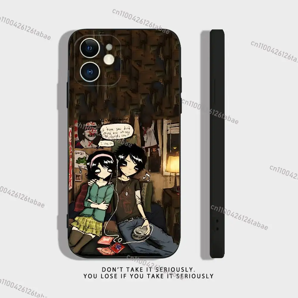 Love Black And Cute Emo Goth Phone Case For iPhone 17,16,15,14,13,12,11,X,XR,XS,Plus,Mini,Pro,Max Soft Black Shockproof Cover - view 2