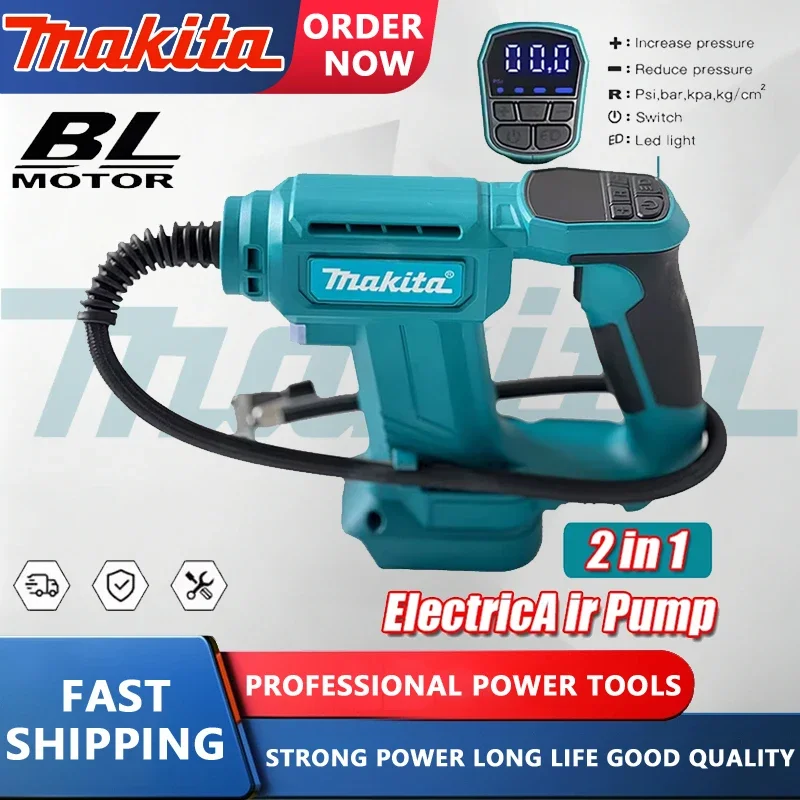 

Makita Cordless 2 In 1 Air Pump Portable Car Tire Inflator Air Compressor Automatic Inflatable Pump Electric For 18V Battery