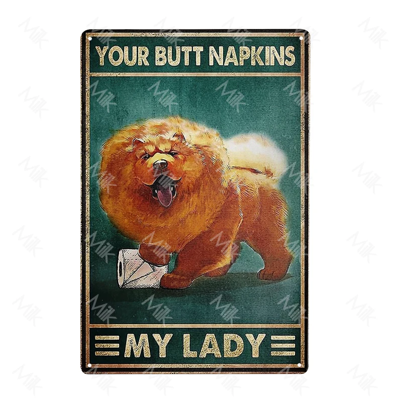 Chow Chow Dog Metal Tin Signs Vintage Wall Decor Retro Art Tin Sign decorazioni per Home Bar Pub Cafe Farm Room Poster in metallo