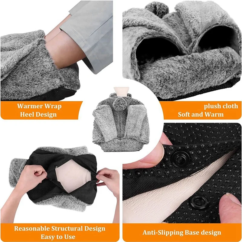 

Foot Warmer Hot Water Bottle For Feet With Soft Plush Cover, Foot Warmer Hand Warmer For Men And Women Easy To Use Style B