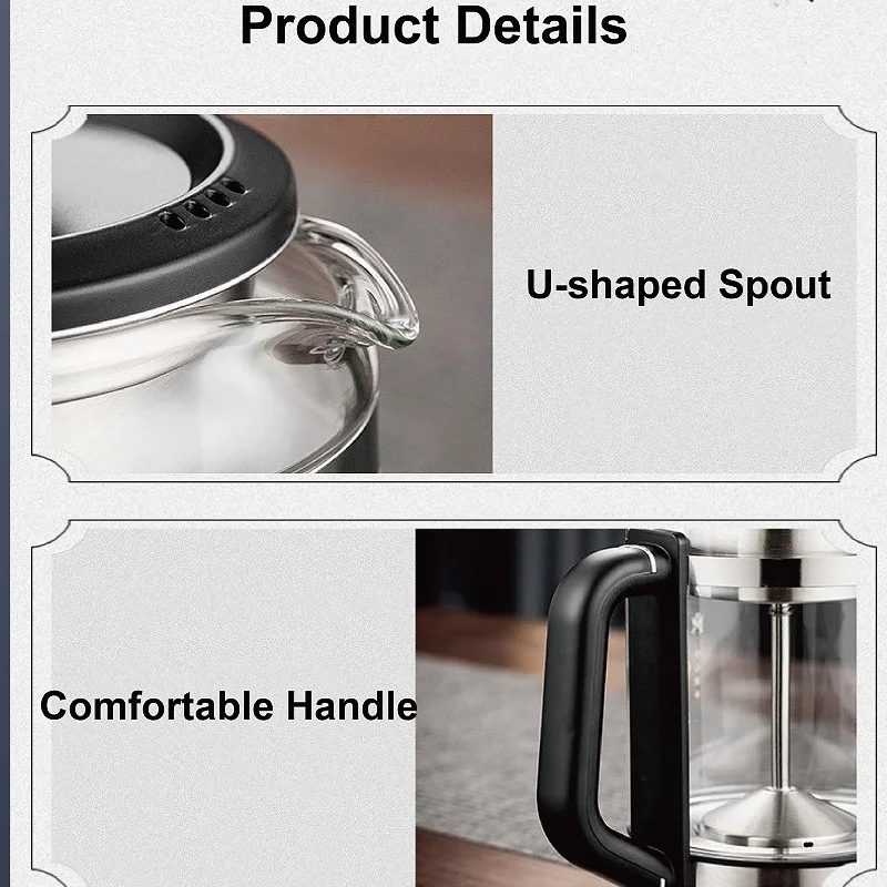 1.5L Electric Kettle Tea Maker Black Tea Pu'er Glass Steam Teapot Office Auto Keep Warm Flower Teapot Health Pot Multifunction