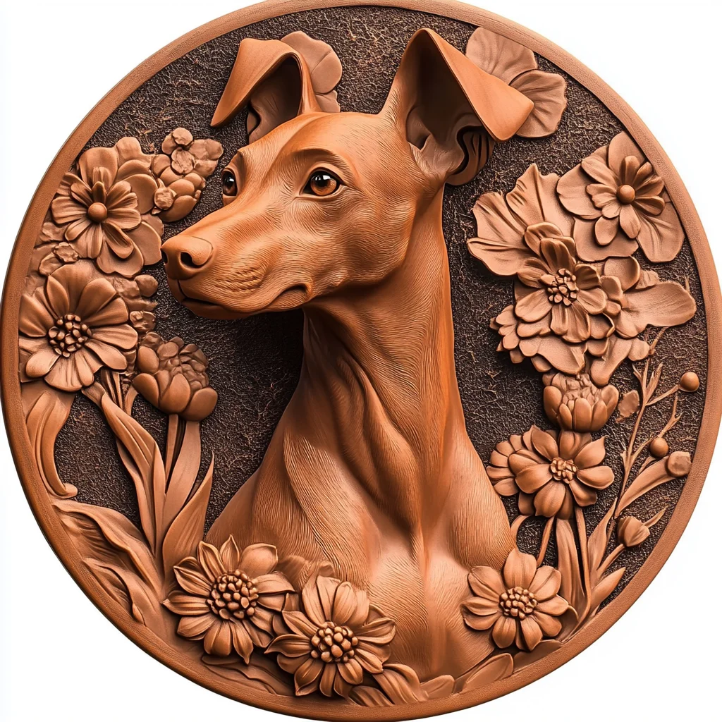 Customized Pet Memorial Tombstone - Premium Quality Circular Aluminum Decorative Painting for Italian Greyhounds