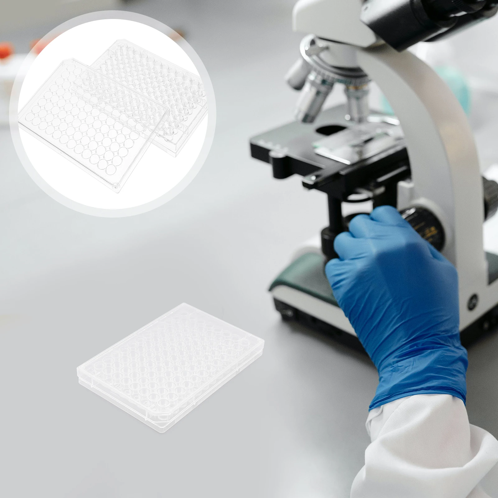 96-well Culture Plate Transparent Cell Tray with Lid for Lab Laboratory Petri Dish