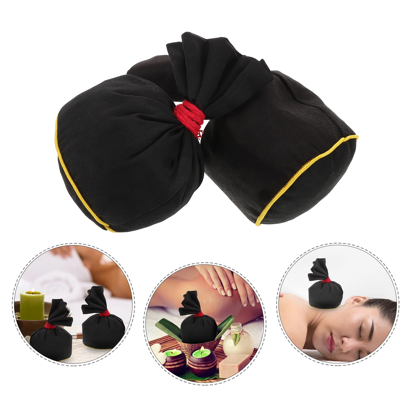

2pcs Hot Compress Bag Warming Pouch Chinese Massage Ball Portable Therapy Spa Body Acupressure Travel Home Office Use Salt Pouch