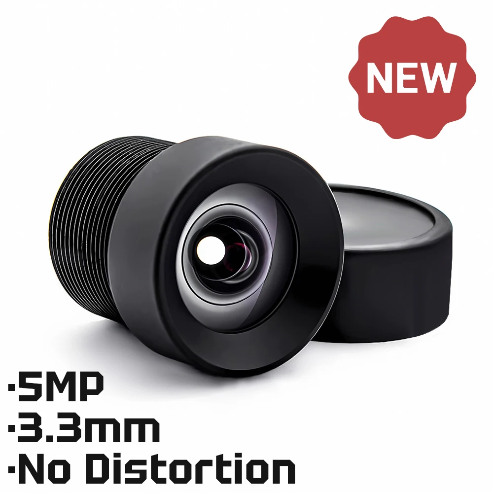 

HD 5MP M12 Mount Lens 3.3mm No Distortion Aperture F2.2 Format 1/2.8" With 650nm Filter For Surveillance Security CCTV Cameras