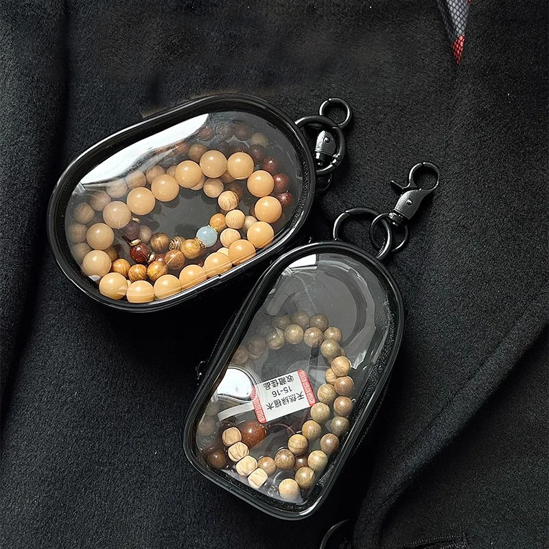 1PCS Jewelry Organizer Transparent Storage Box Pouch Mystery Plastic Box Cute Doll Bag With Keychain Dustproof Case