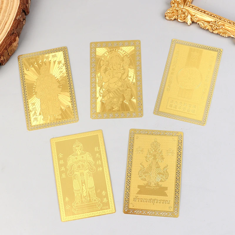 

2024 Wealth Talisman Gold Card Hong Kong Che Kung Temple Grand General Thai Elephant God Thao Vetsuwan Buddha Amulet Gold Card