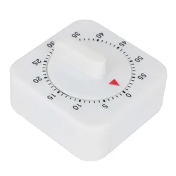 1 Pcs 60 Minutes Kitchen Timer Count Down Alarm Reminder White Square Mechanical Timer For Kitchen Home Baking Tool Gadgets