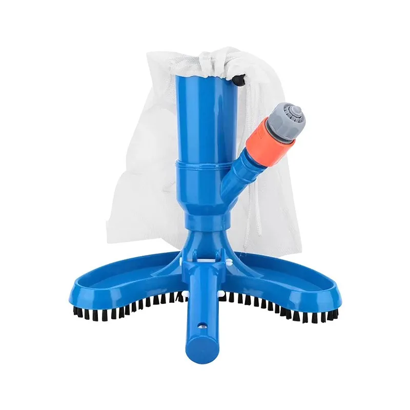 휴대용 연못 진공 제트 수중 청소기 브러시 가방 블루 초승달 모양의 수영장 용 전문 청소 도구