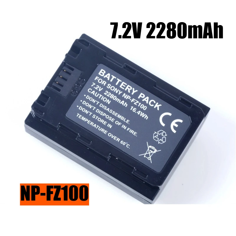 NP-FZ100 Camera Battery 7.2V 2280mAh for Sony ILCE-9 A7RIII A7r3 A9 7RM3 A7C