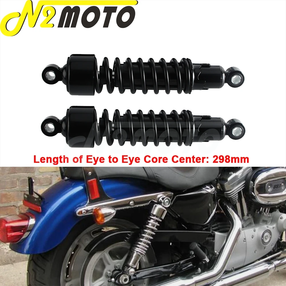 

298mm Shock Absorber Motorcycle Adjustable Spring Rear Shock Absorbers Suspension Damper For Harley XL883C XL883R XL1200C/R/N/V
