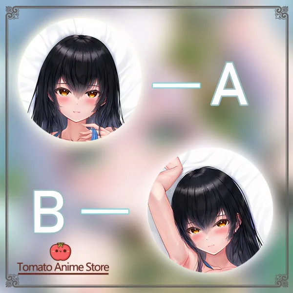 

black-haired girl Anime Game Dakimakura Hing Body PillowCase Cushion Otaku Bed Linings Xmas
