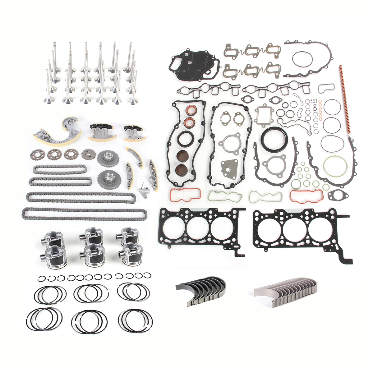 3.0TDI Engine Gaskets Rebuilding & Pistons & Timing Chain Kit Fit For VW Touareg Audi A4 A6 BPP/BSG/ASB/BMK/BNG