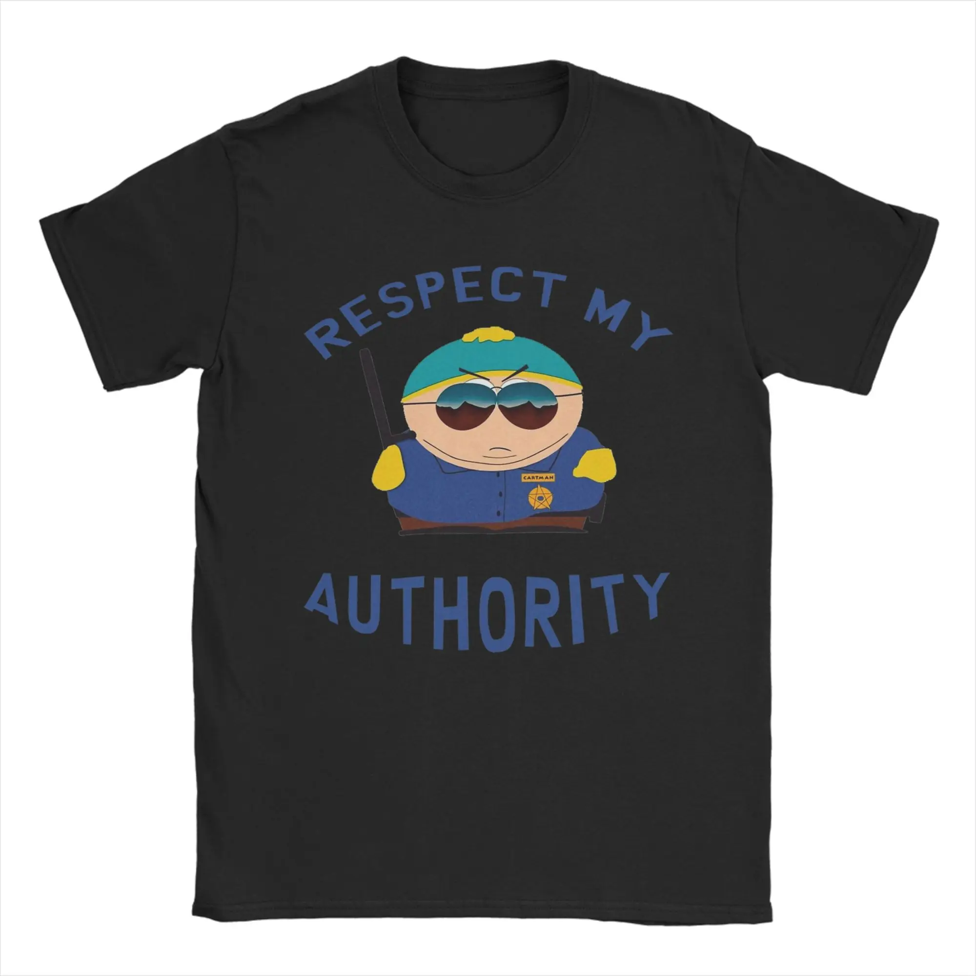 Camiseta Eric Cartman Respect My Authority Souths Parks para hombre, camiseta de algodón puro, camiseta de manga corta, ropa de talla grande